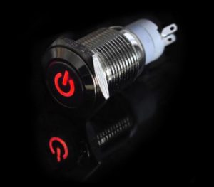 สวิชท์ ON-OFF Push Button LED 12V รู16mm. (LED สีแดง)