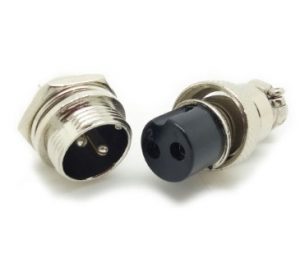 ปลั๊กตัวผู้-ตัวเมีย GX-16 รู 16mm. (GX16-2PIN)