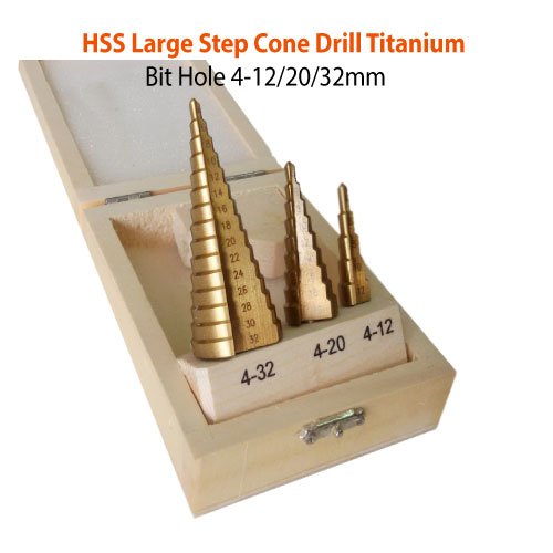 HSS-Large-Step-Cone-Drill-Titanium-Bit-Hole-12-20-32mm