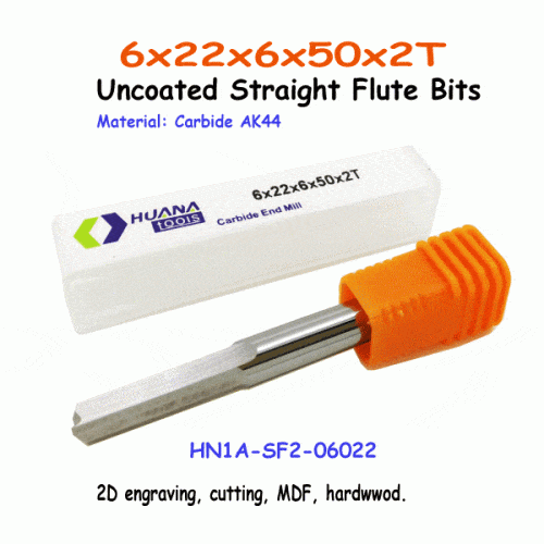 6x22x6x50x2T_Uncoated_Straight-Flute-Bits