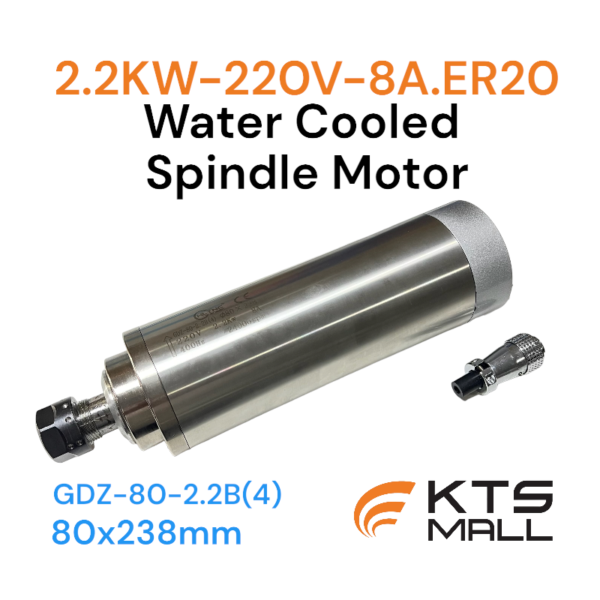 2.2KW-220V-8A.ER20 Water cooled Spindle Motor