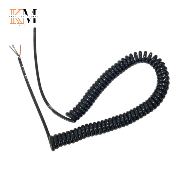สายเคเบิล คอยล์สปริง Spiral Cable ขนาด 4core,0.5sqmm. ยืดออก 3ม.