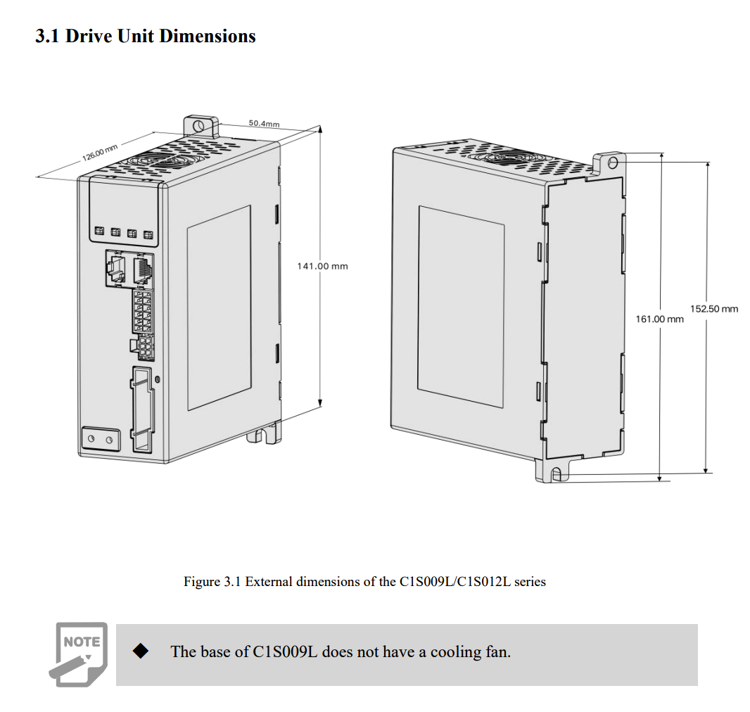 C1 Series AC Servo Motor_Diamension